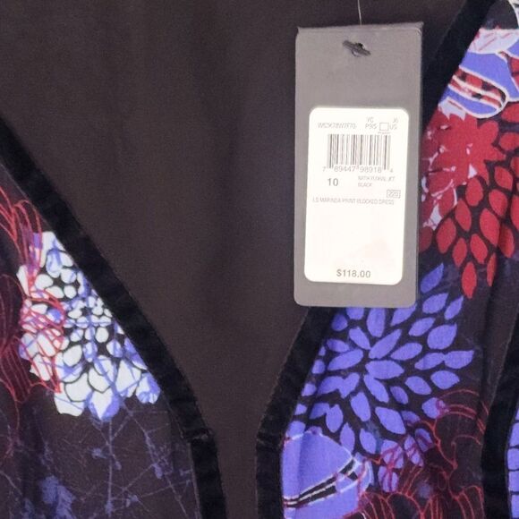 Guess NWOT fit and flare velvet trim mesh cleavage floral dress - Picture 16 of 16